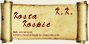 Kosta Košpić vizit kartica